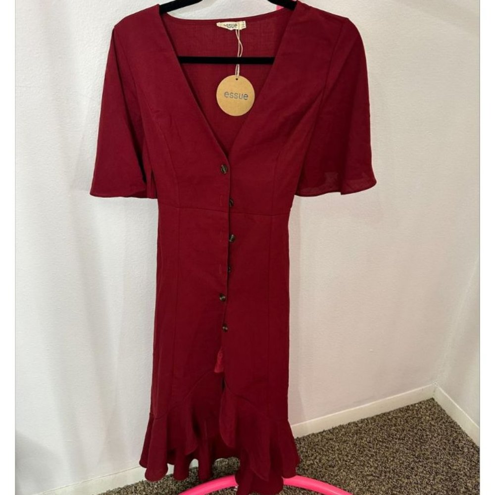 ESSUE BUTTON MIDI‎ DRESS- SIZE M